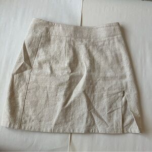 Lioness Lola Mini Skirt – Oatmeal Linen – Size US 4 – Zip Closure, Linen